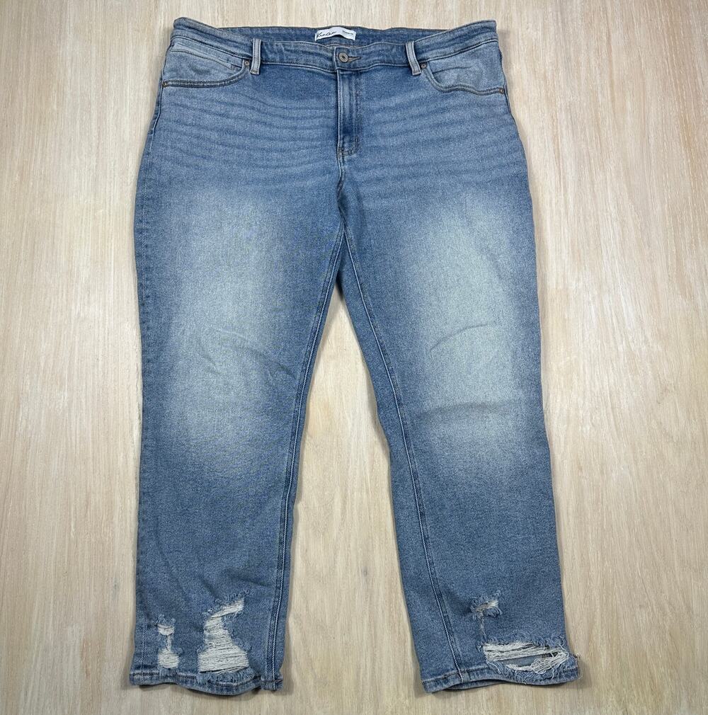 KanCan Medium Wash Distressed Skinny Jeans Casual Everyday 32 Denim Ankle